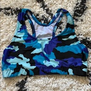 blue camp sports bra